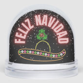 Feliz Navidad Holiday Neon Schneekugeln (Vorderseite)