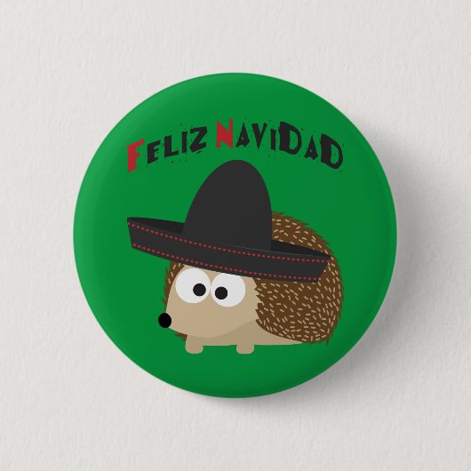 Feliz Navidad Igel Button (Vorderseite)