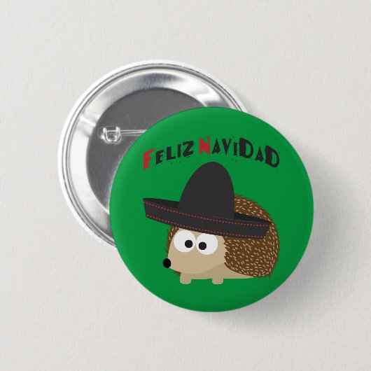 Feliz Navidad Igel Button (Vorne & Hinten)