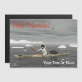 Feliz Navidad - Inuit Kayak Magnetkarte (Vorne/Hinten)