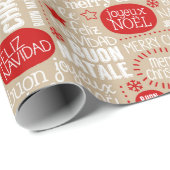 Feliz Navidad Joyeux Weihnachten Buon Natale Geschenkpapier (Rolleneckpunkt)
