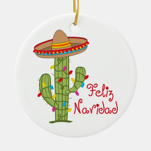 Feliz Navidad Keramik Ornament (Vorne)