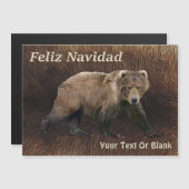 Feliz Navidad - Kodiak-Bär auf Karibikfisch Magnetkarte (Vorne/Hinten)