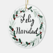 Feliz Navidad Kranz-Verzierung Keramik Ornament (Links)
