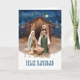 Feliz Navidad. Krippenkarten auf Spanisch Feiertagskarte