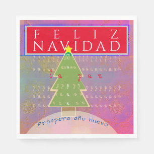 "Feliz Navidad" Kurze Weihnachtsmeldung Serviette