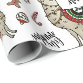Feliz Navidad Lama-Packpapier Geschenkpapier (Rolleneckpunkt)