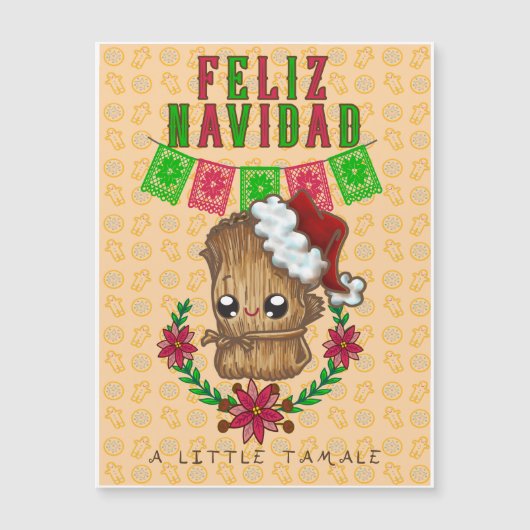 Feliz Navidad - Little Tamale (gelb) Magnetkarte (Vorderseite)