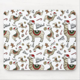 Feliz Navidad Llama Mousepad