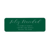 Feliz Navidad Mail Evergreen Return Address Label (Vorne)