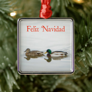 Feliz Navidad - Mallards Ornament Aus Metall