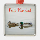 Feliz Navidad - Mallards Ornament Aus Metall (Vorne)