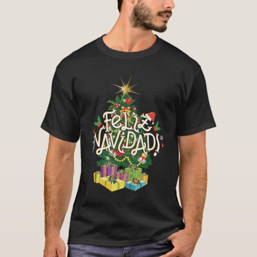 Feliz Navidad Men Black Shirt (Vorderseite)