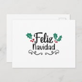 Feliz Navidad Merry Christmas Postkarte (Vorne/Hinten)