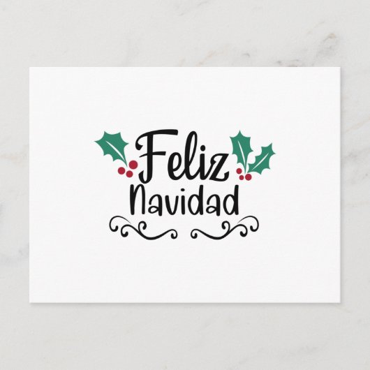 Feliz Navidad Merry Christmas Postkarte (Vorderseite)