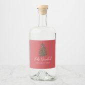 Feliz Navidad-Merry Christmas Tree and Lights  Alkoholflaschenetikett (Vorderseite)