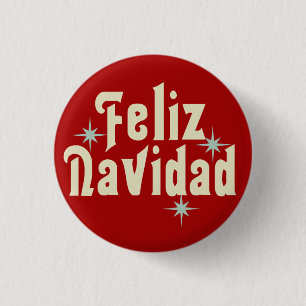 Feliz Navidad Merry Weihnachten Spanisch Button