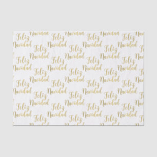 Feliz Navidad Merry Weihnachts Gold Holiday Seidenpapier