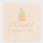 Feliz Navidad-Merry Weihnachtsbaum und Lichter Servietten Mit Folie (Vorderseite)