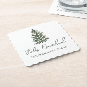 Feliz Navidad-Merry Weihnachtsbaum und Lichter Untersetzer