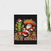 Feliz Navidad Mexican Christmas Santa Sombrero Cac Karte (Vorderseite)