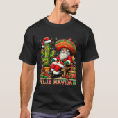 Feliz Navidad Mexican Christmas Santa Sombrero Cac T-Shirt (Vorderseite)