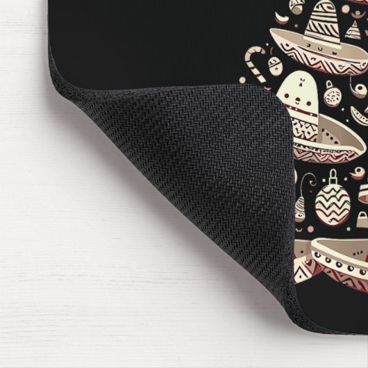 Feliz Navidad Mexican Sombrero Christmas Tree Men Mousepad (Ecke)