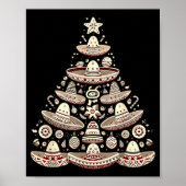 Feliz Navidad Mexican Sombrero Christmas Tree Men Poster (Vorne)