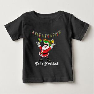 Feliz Navidad Mexicanischer Santa mit Pfefferlampe Baby T-shirt
