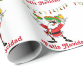 Feliz Navidad Mexicanischer Santa mit Pfefferlampe Geschenkpapier (Rolleneckpunkt)