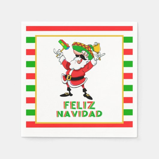 Feliz Navidad Mexico Weihnachtsfeiz Serviette (Vorderseite)