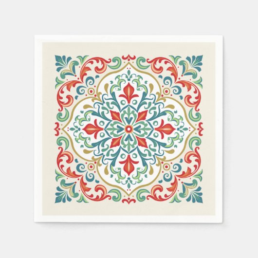 Feliz Navidad Mexikanisch Weihnachten Schöne Tile  Serviette (Vorderseite)