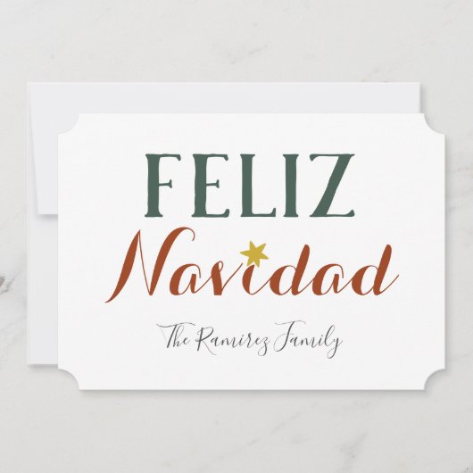 Feliz Navidad Minimaler Weihnachtsstar Einladung (Vorderseite)