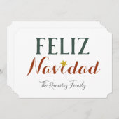 Feliz Navidad Minimaler Weihnachtsstar Einladung (Vorne/Hinten)