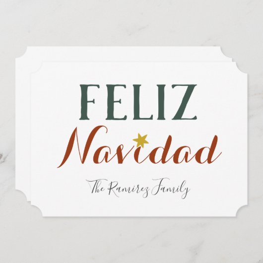 Feliz Navidad Minimaler Weihnachtsstar Einladung (Vorne/Hinten)