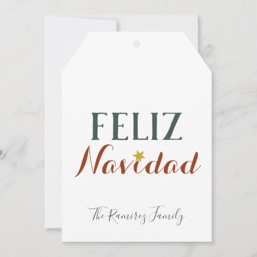 Feliz Navidad Minimaler Weihnachtsstar Einladung (Vorderseite)