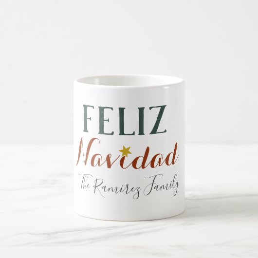 Feliz Navidad Minimaler Weihnachtsstar    Kaffeetasse (Mittel)