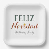 Feliz Navidad Minimaler Weihnachtsstar Pappteller (Vorderseite)