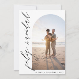 Feliz Navidad Minimalista Arco y Caligrafía Foto Feiertagskarte