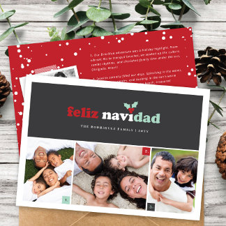 Feliz Navidad Minimalistisch Blocks 3 Foto Weihnac Feiertagskarte
