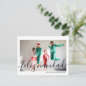 Feliz Navidad Minimalistisch Typografy Foto Postkarte (Stehend Vorderseite)