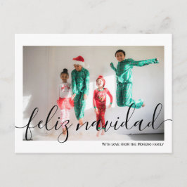 Feliz Navidad Minimalistisch Typografy Foto Postkarte