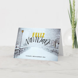 FELIZ Navidad | Minimalistische Winterlandschaft Feiertagskarte