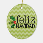 Feliz Navidad mit grünen Sparren Keramikornament (Links)
