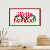 Feliz Navidad mit Holly Poster (Küche)