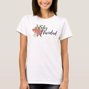 Feliz Navidad mit Poinsettias T-Shirt