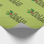 Feliz Navidad mit Weihnachtsstechpalme Geschenkpapier (Ecke)