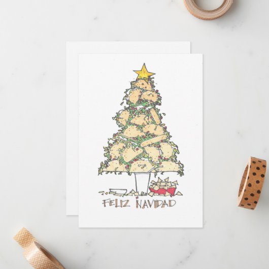 FELIZ NAVIDAD MITTEILUNGSKARTE (Vorderseite/Rückseite Beispiel)