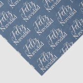 Feliz Navidad Modern Blue Christmas Holiday Seidenpapier (Detail)