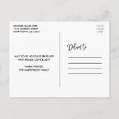 Feliz Navidad Modern Calligraphy Script Foto Postkarte (Rückseite)